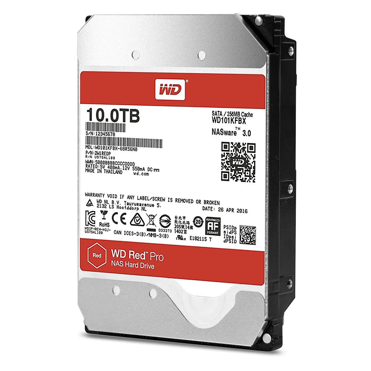 WD Red Pro 10TB 3.5" NAS Hard Drive (WD101KFBX)