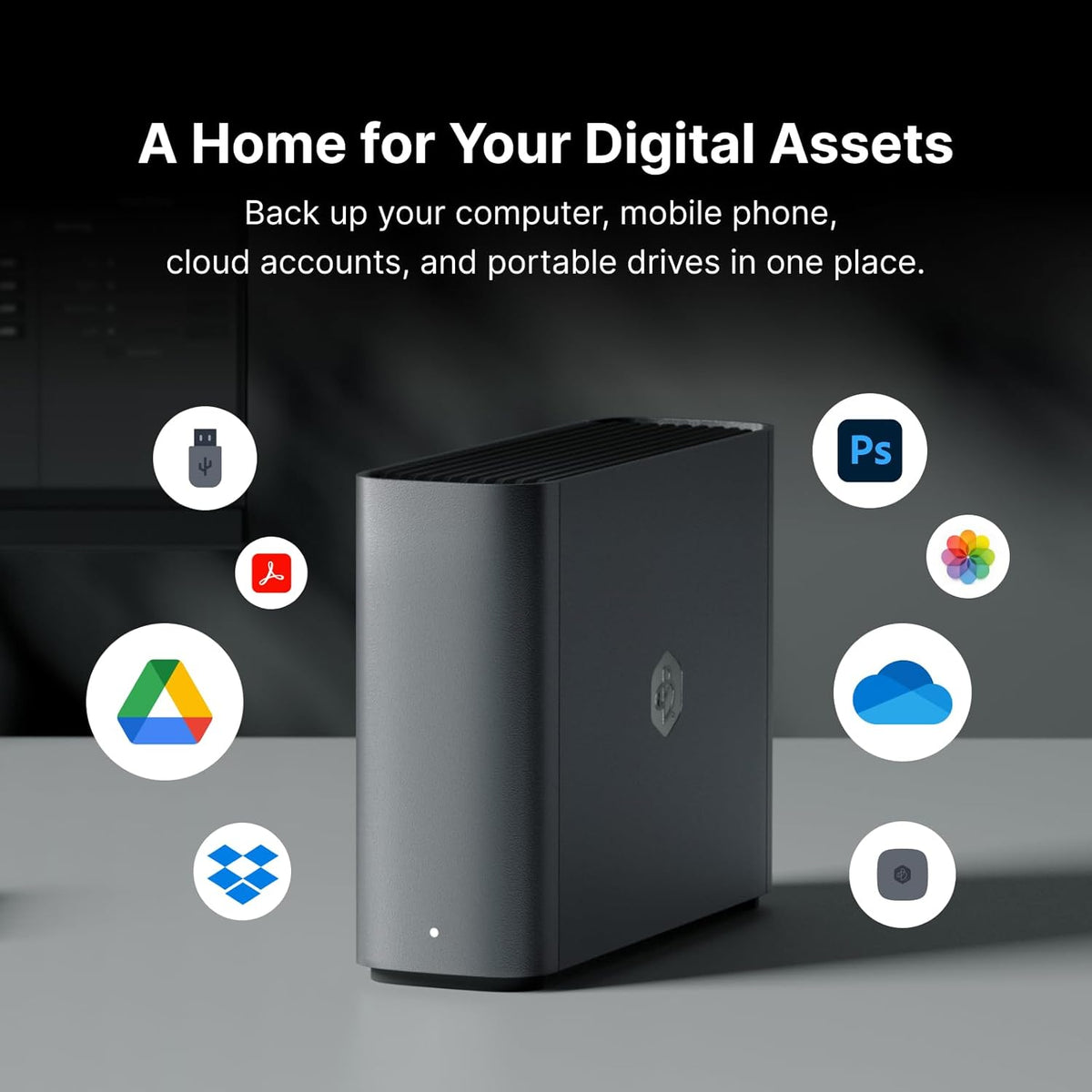 Synology BeeStation - Black Tabletop Metal Server Cabinet for Desktop, Laptop - Backup & Sync Files from Google Drive, OneDrive, Dropbox & External Drives BST150-4T
