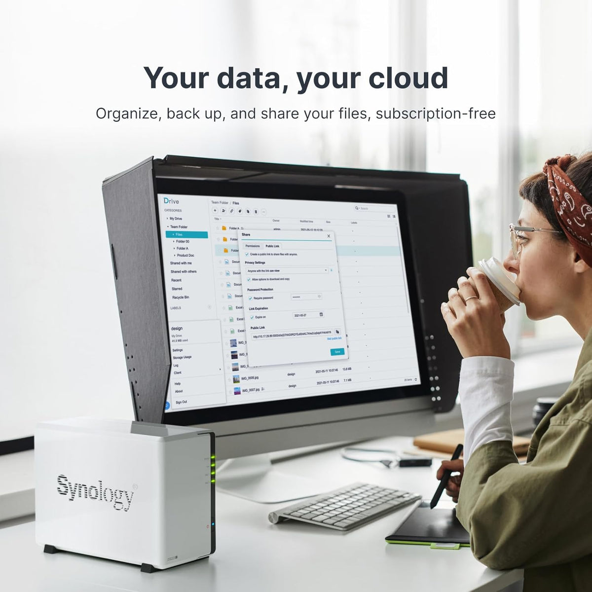 Synology DS223j NAS rear ports