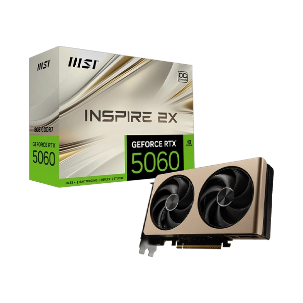 MSI GeForce RTX 5060 Inspire 2X OC 8GB Graphics Card