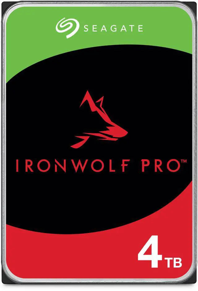 Seagate IronWolf Pro 4TB product illustration for ST4000NT001; capacity shown on artwork