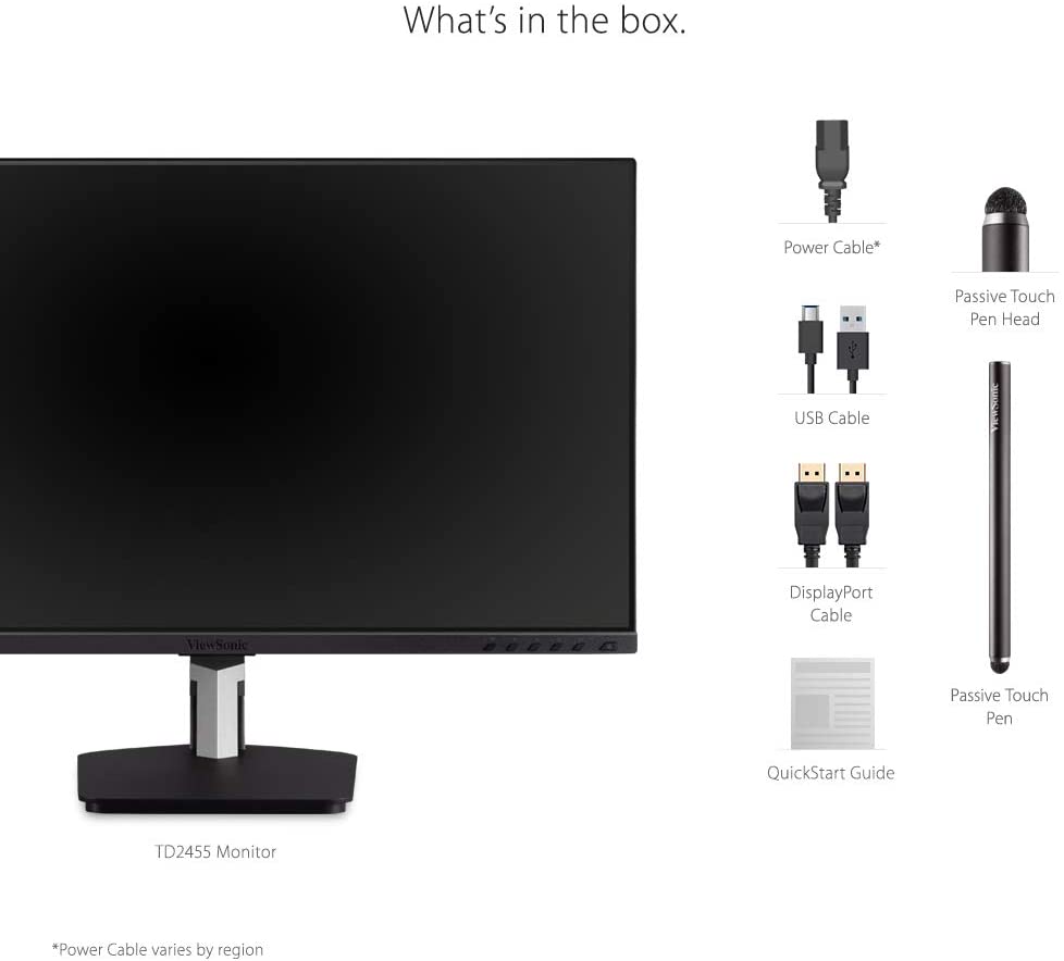 ViewSonicTD2455 24” In-Cell Touch Monitor with USB Type-C Input and Advanced Ergonomics