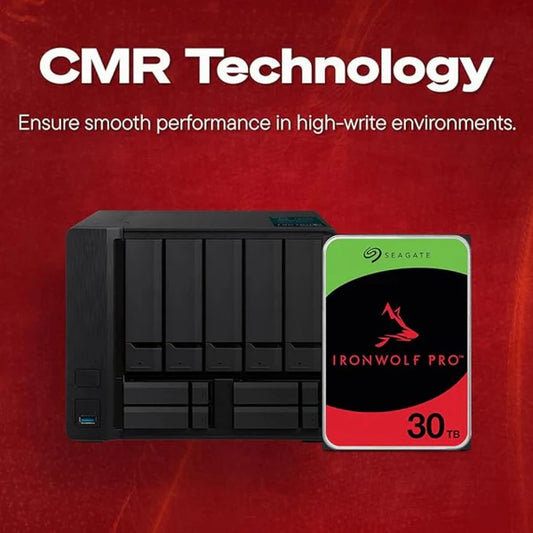 Seagate IronWolf Pro 30TB 3.5" SATA Internal NAS HDD with 512MB Cache 7200RPM Helium-Sealed