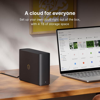 Synology BeeStation - Black Tabletop Metal Server Cabinet for Desktop, Laptop - Backup & Sync Files from Google Drive, OneDrive, Dropbox & External Drives BST150-4T