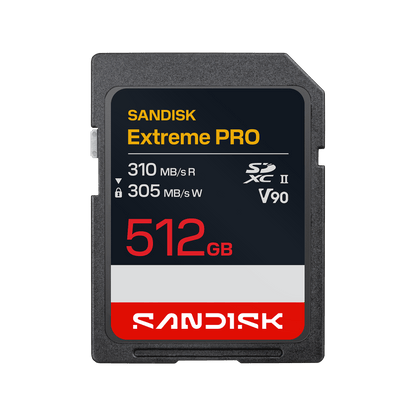SanDisk Extreme PRO SD UHS-II V90 Card 512GB