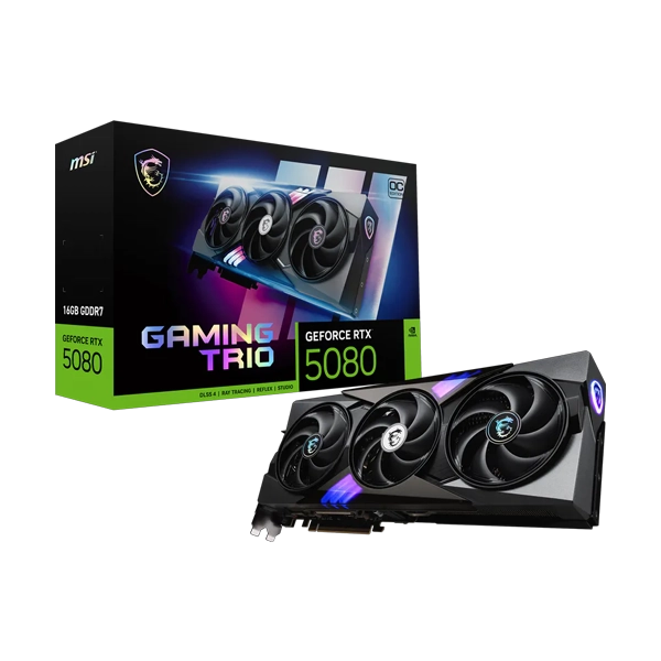 MSI GeForce RTX 5080 Gaming Trio OC 16GB GDDR7 Graphics Card