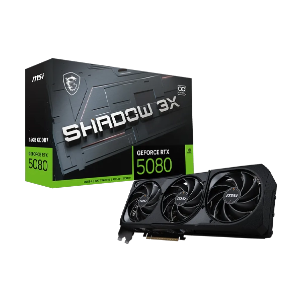 MSI GeForce RTX 5080 Shadow 3X OC 16GB GDDR7 Graphics Card