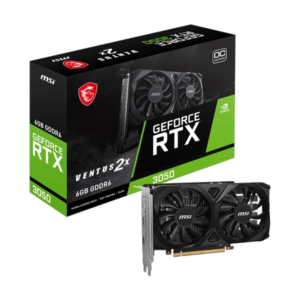 MSI GeForce RTX 3050 Ventus 2X OC 6GB Graphics Card