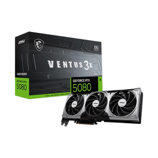 MSI GeForce RTX 5080 16GB Ventus 3X OC Graphics Card