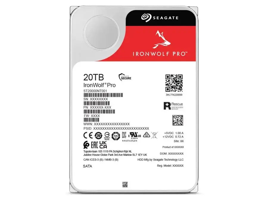 Seagate IronWolf Pro 20TB NAS HDD, model ST20000NT001