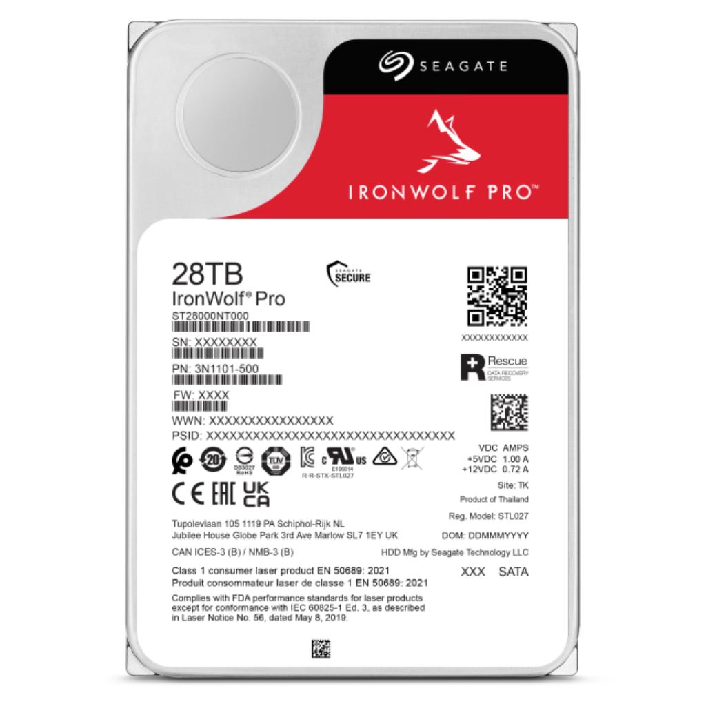 Seagate IronWolf Pro 28TB NAS HDD, model ST28000NT000