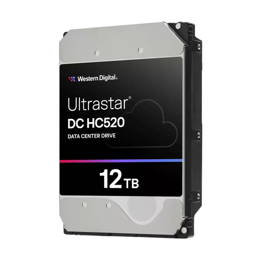 Western Digital Ultrastar DC HC520 12TB — official manufacturer family image; interface/security appearance representative
