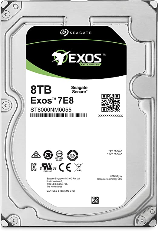 SEAGATE Exos  8TB 7200 RPM 256MB SATA 3.5" Enterprise Drive ( ST8000NM000A )
