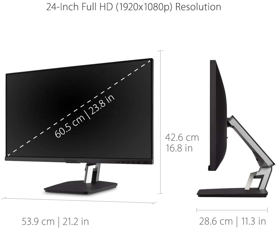 ViewSonicTD2455 24” In-Cell Touch Monitor with USB Type-C Input and Advanced Ergonomics
