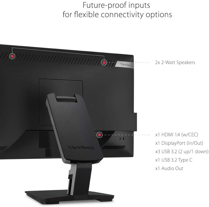 ViewSonicTD2455 24” In-Cell Touch Monitor with USB Type-C Input and Advanced Ergonomics